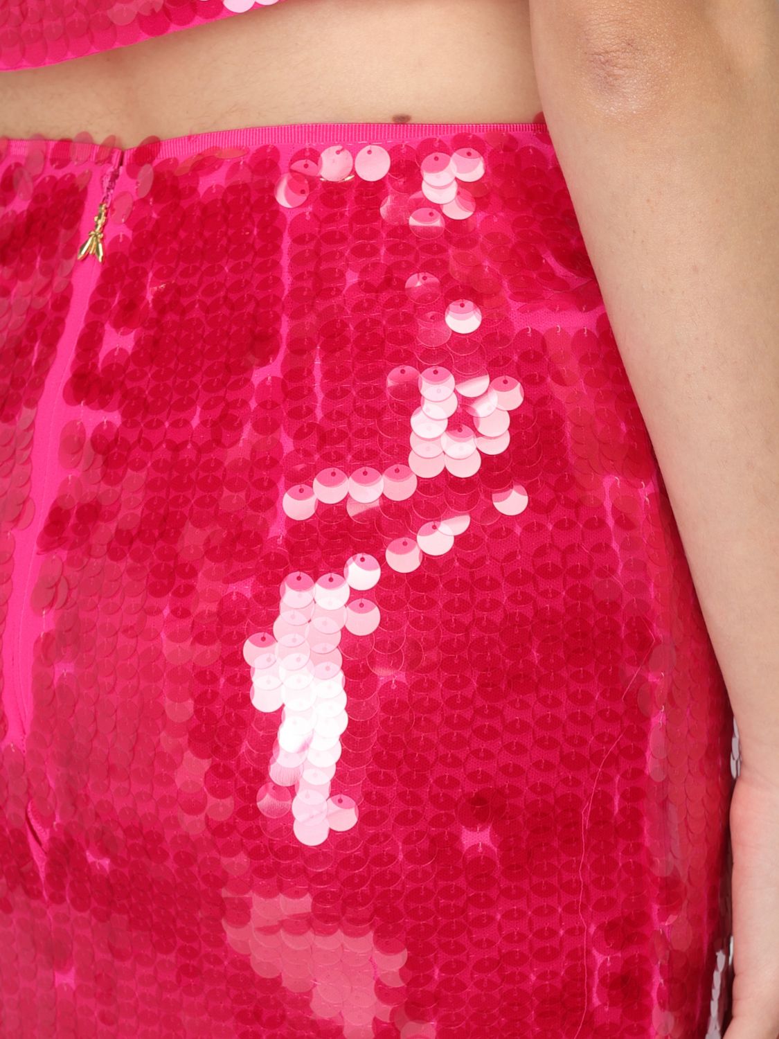 Sequin-embellished midi pencil skirt - Pink