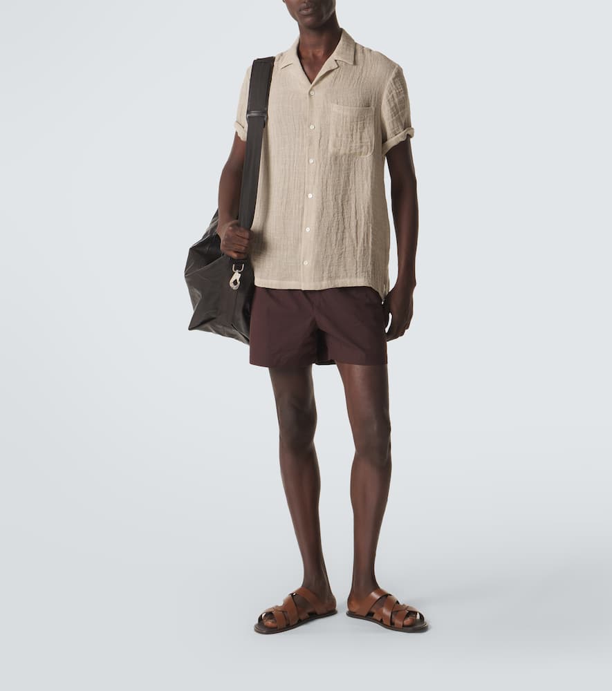 Linen bowling shirt