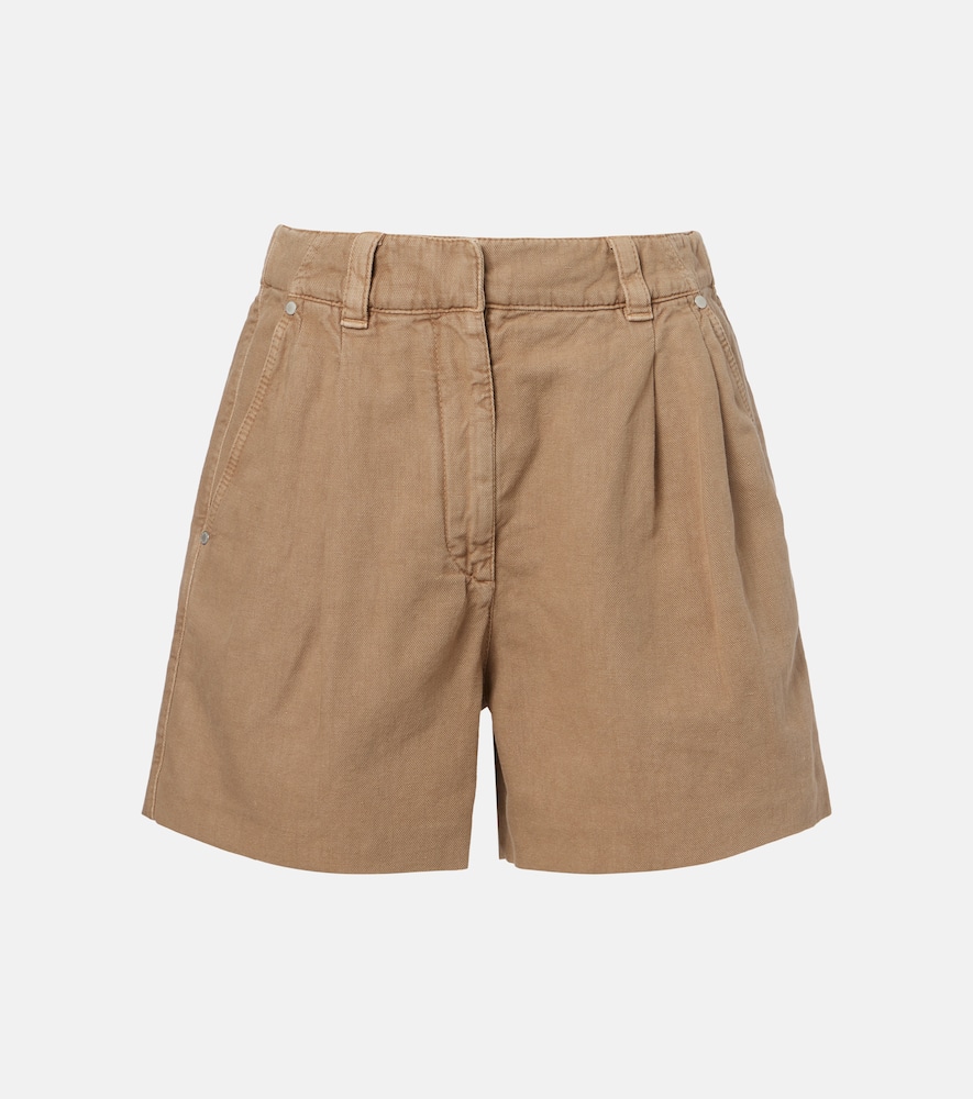 Cotton and linen Bermuda shorts
