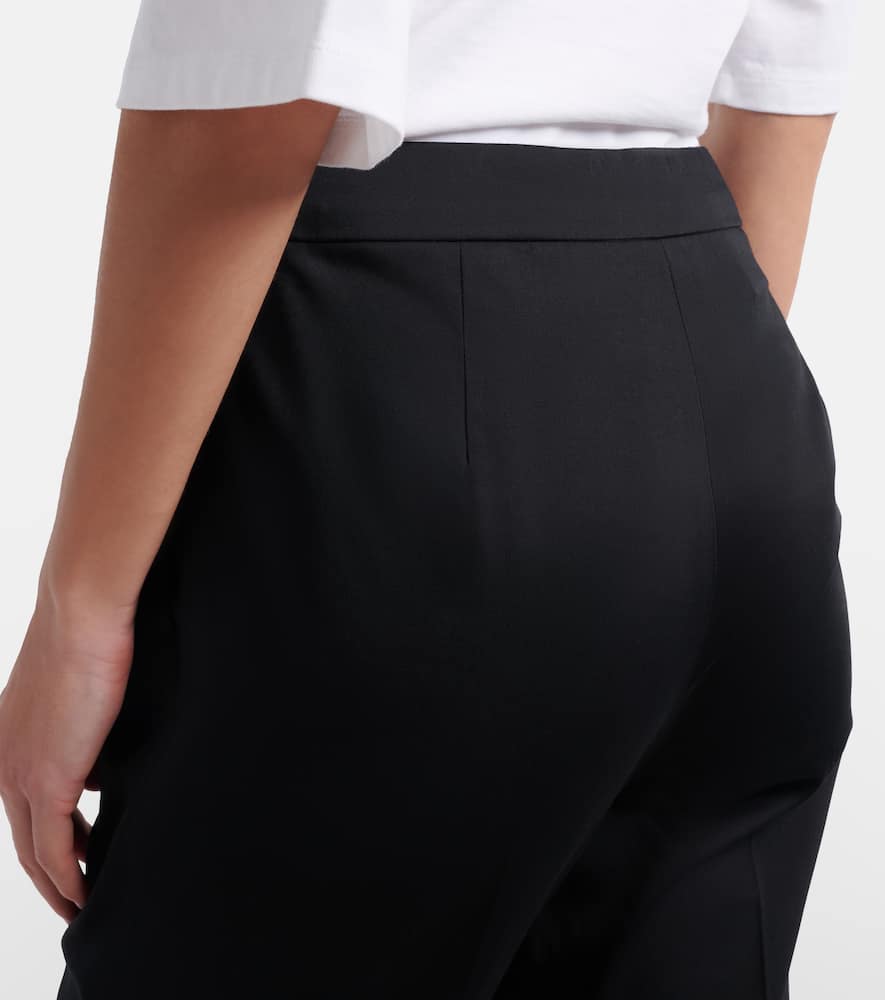 Cotton-blend cropped slim pants