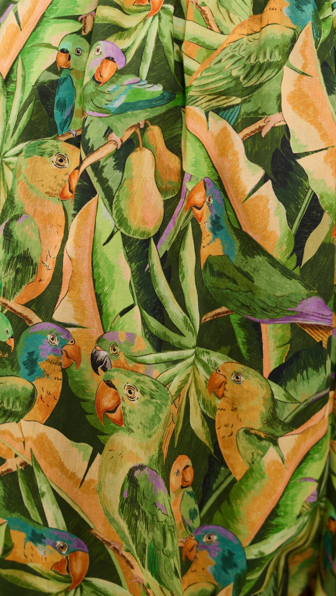 Balloon Pants Parrots Forest Green