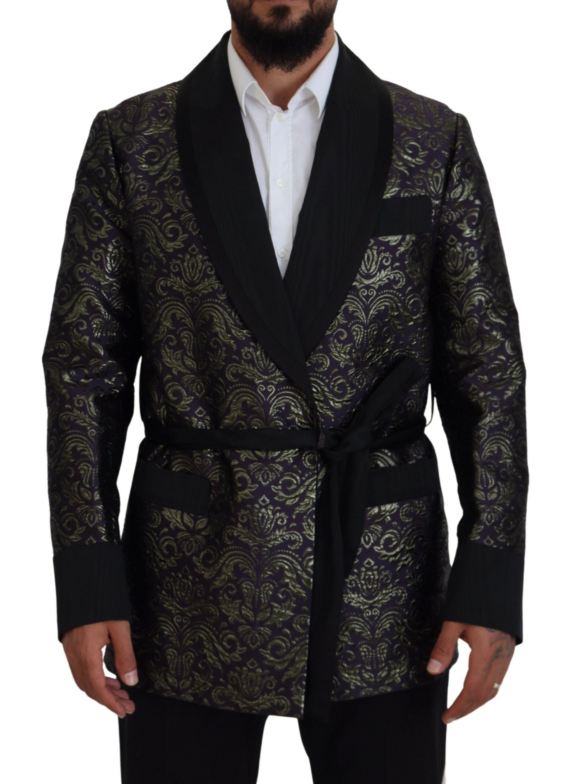 Baroque Jacquard Blazer — Black
