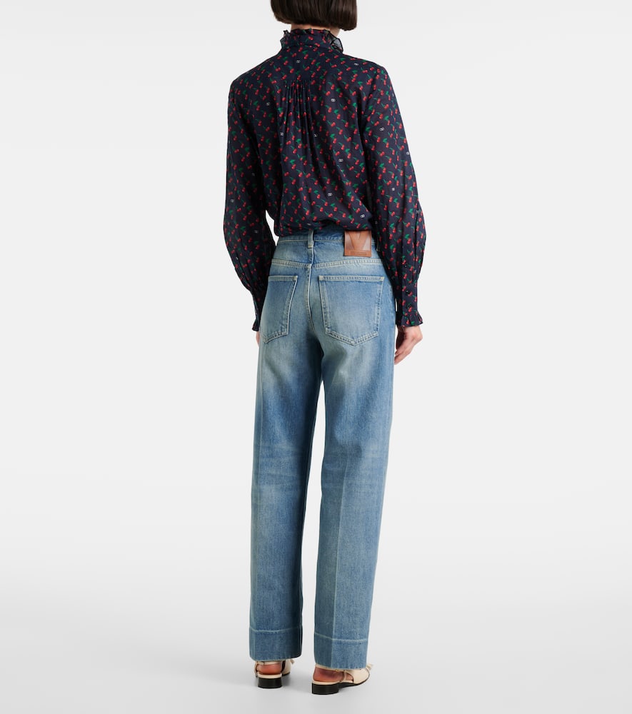 Faded wide-leg jeans