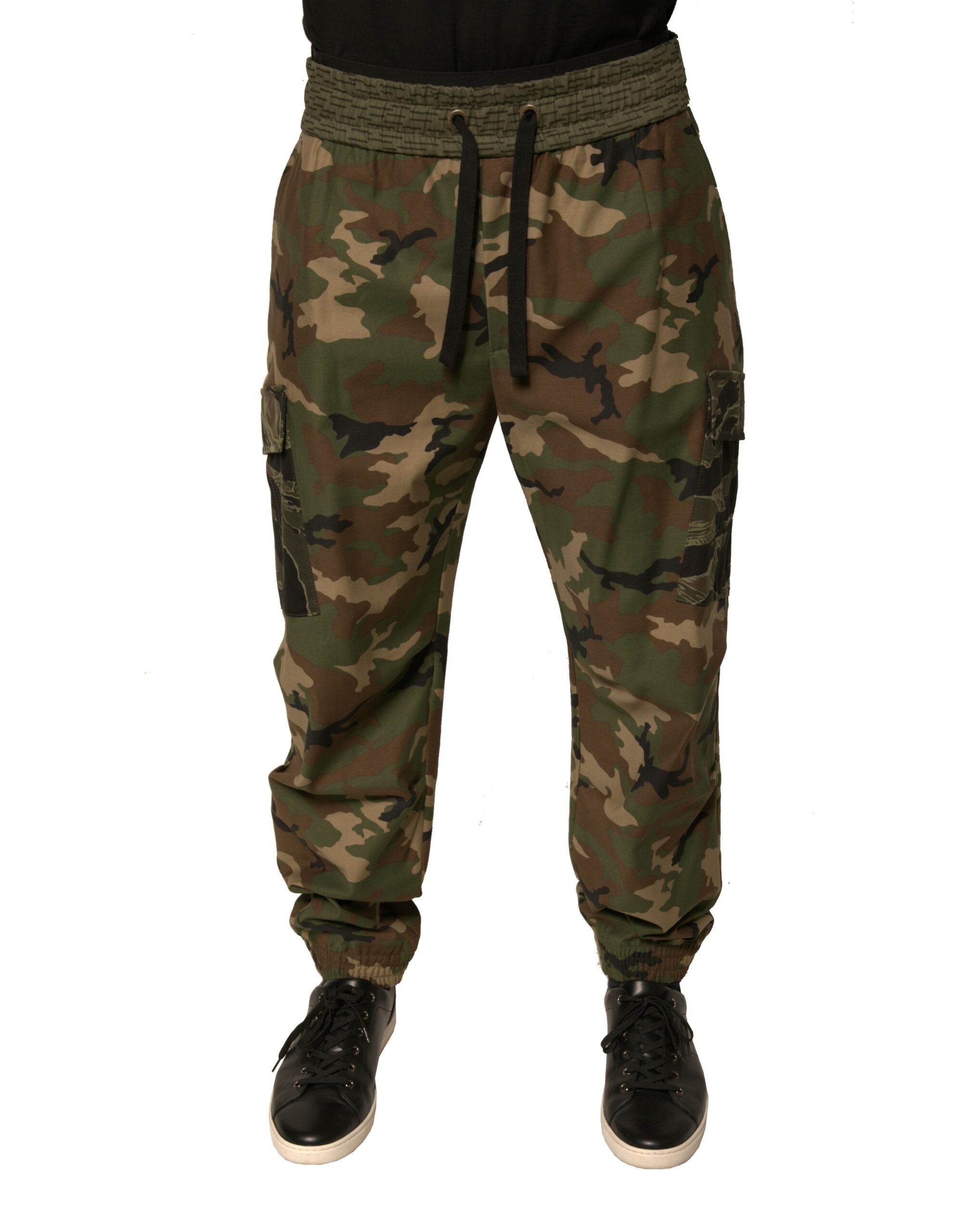 Camouflage Cotton Joggers — Green