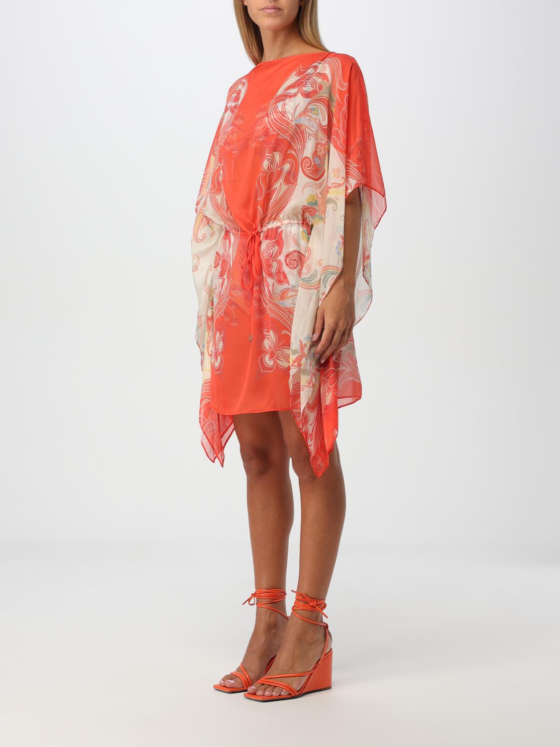 Paisley-print silk kaftan dress - Red