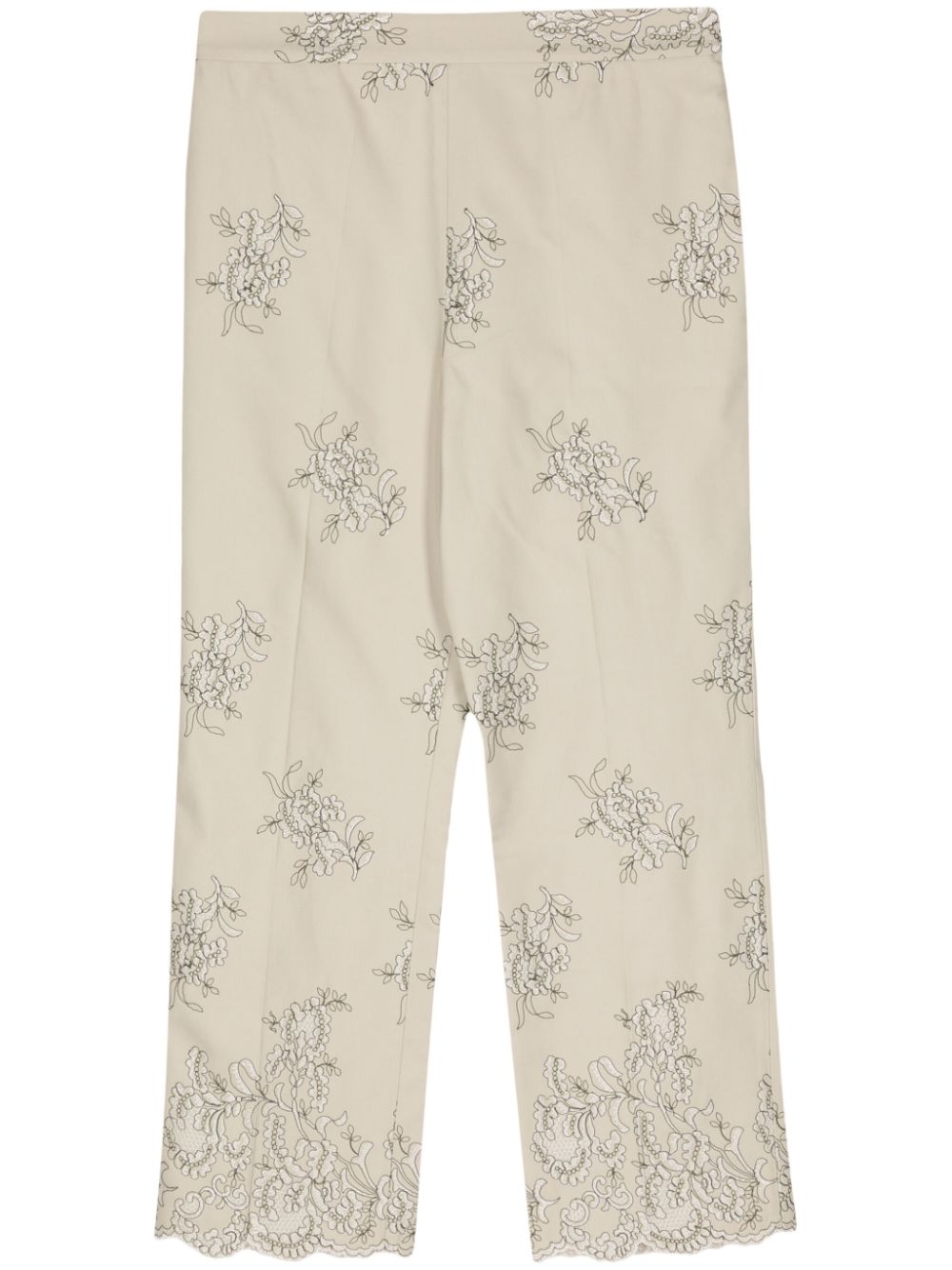 Trompe l'oeil-print straight-leg trousers - Neutrals