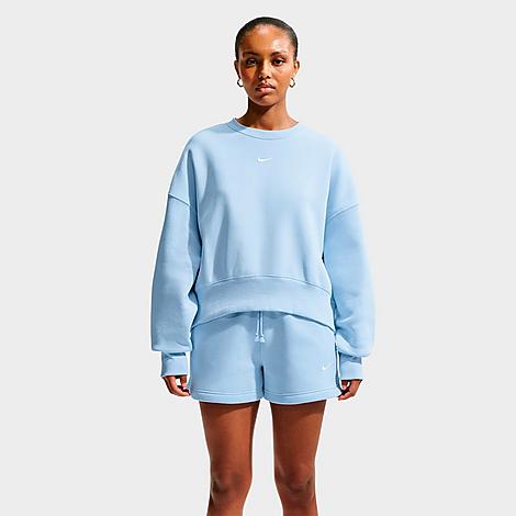 Women's Sportswear Phoenix Fleece Over-Oversized Crewneck Sweatshirt in Hydrogen Blue/Sail
