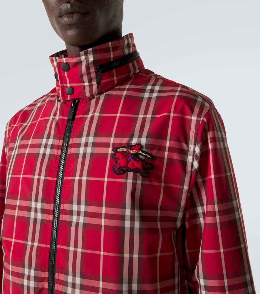 Check technical blouson jacket