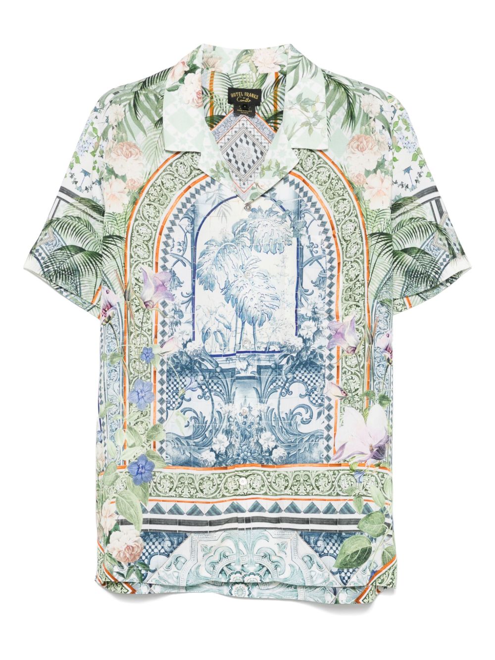Jardim Party-print shirt - Green