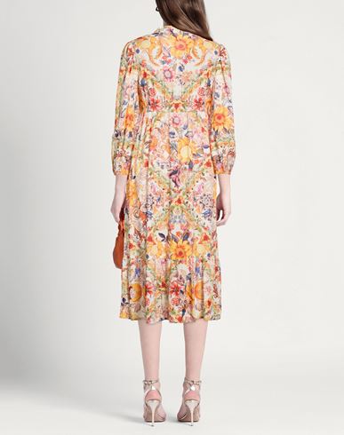 Woman Midi dress Apricot Size L Viscose, Linen