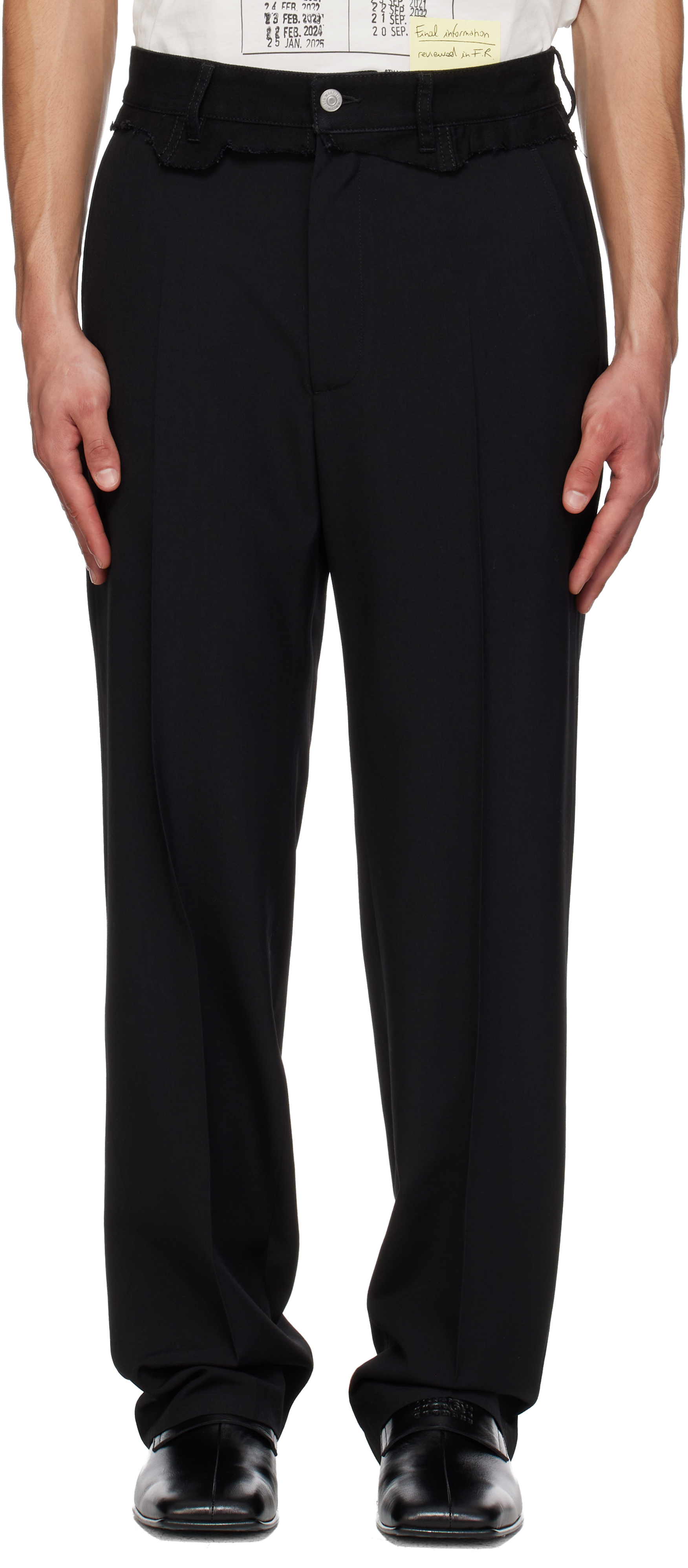 Black Replaced Waist Trousers