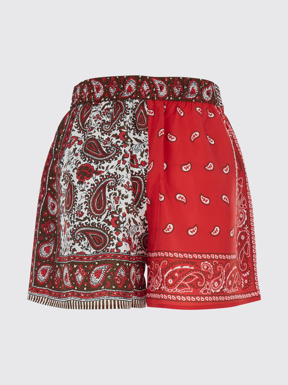 Bandana Print Silk Shorts P. A.R. O.S. H. with Elasticated Waist