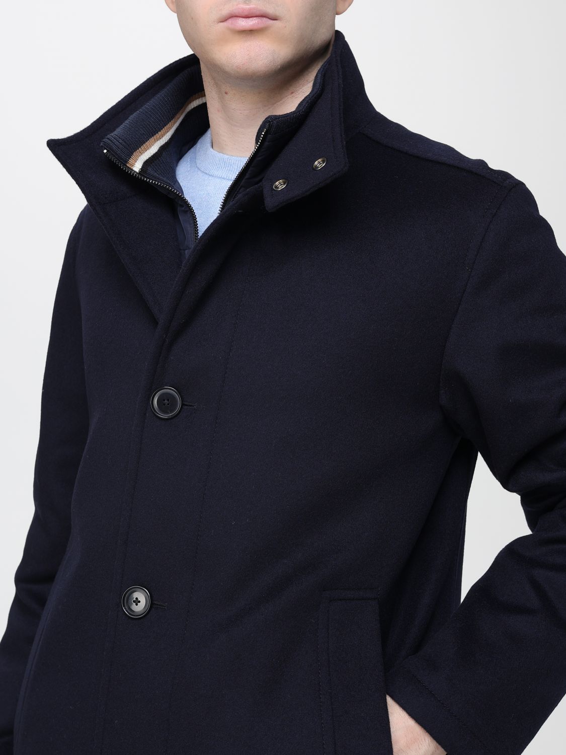 Trench Coat Men color Blue