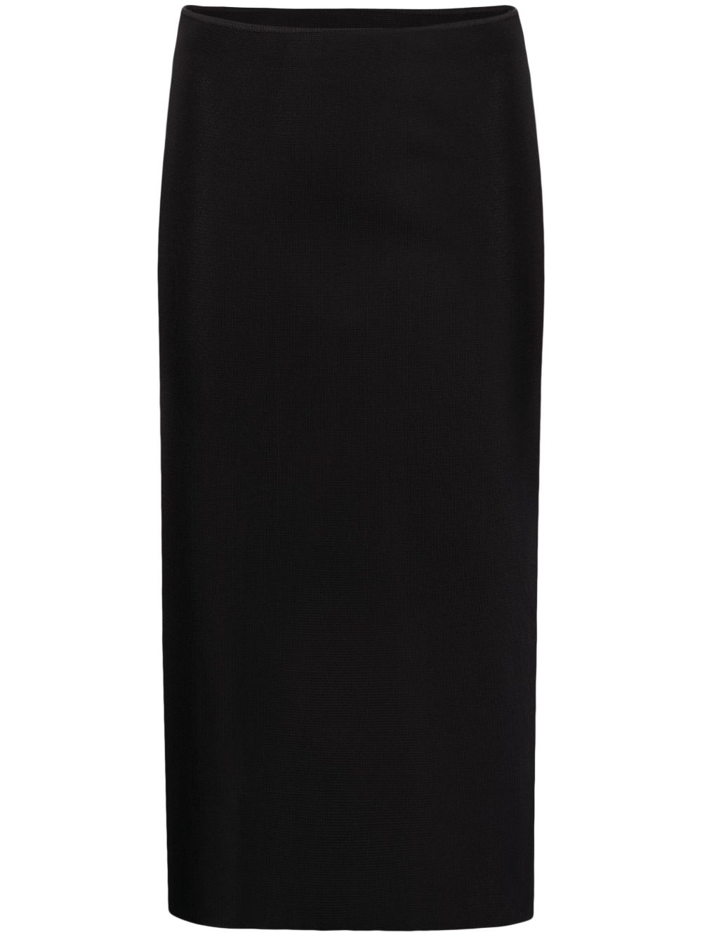 High-waisted midiskirt - Black