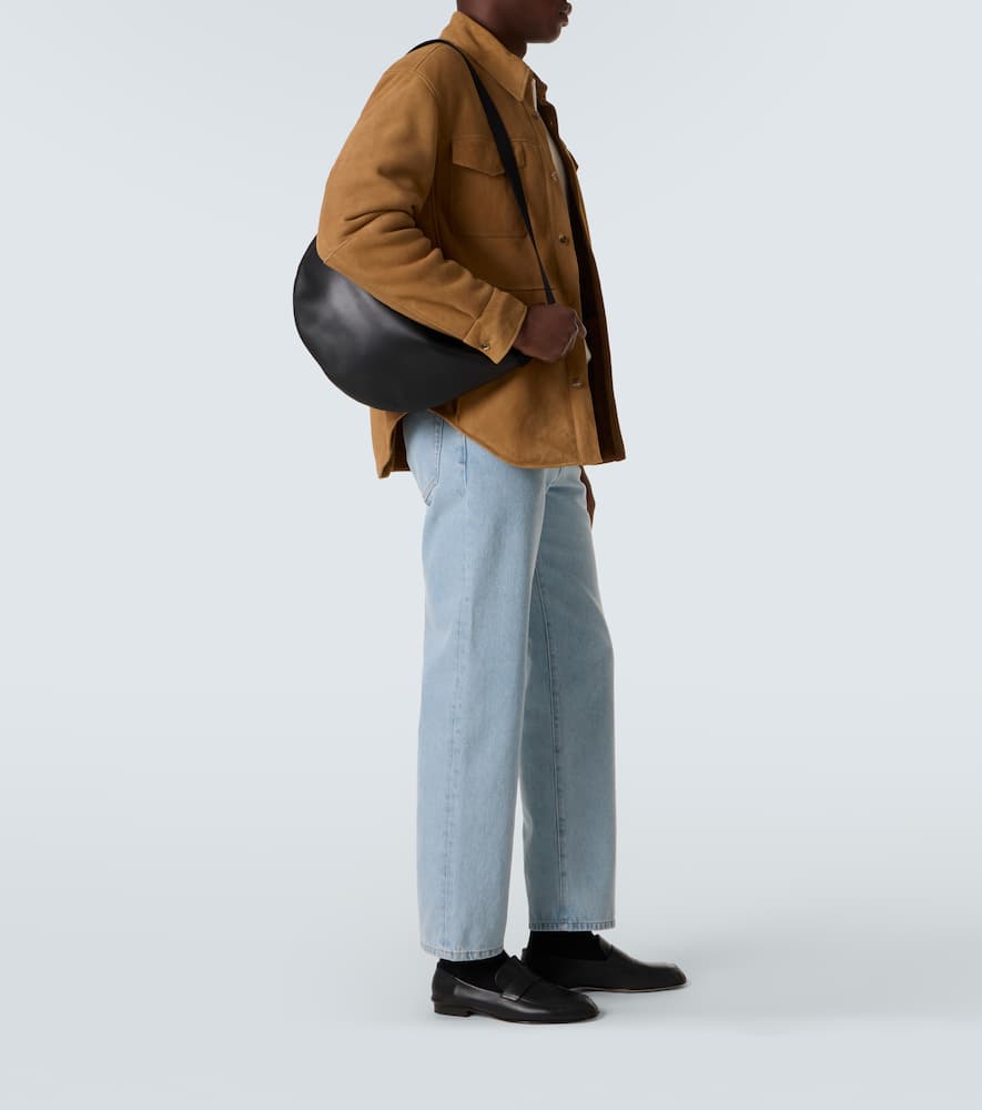 Crescent leather crossbody bag