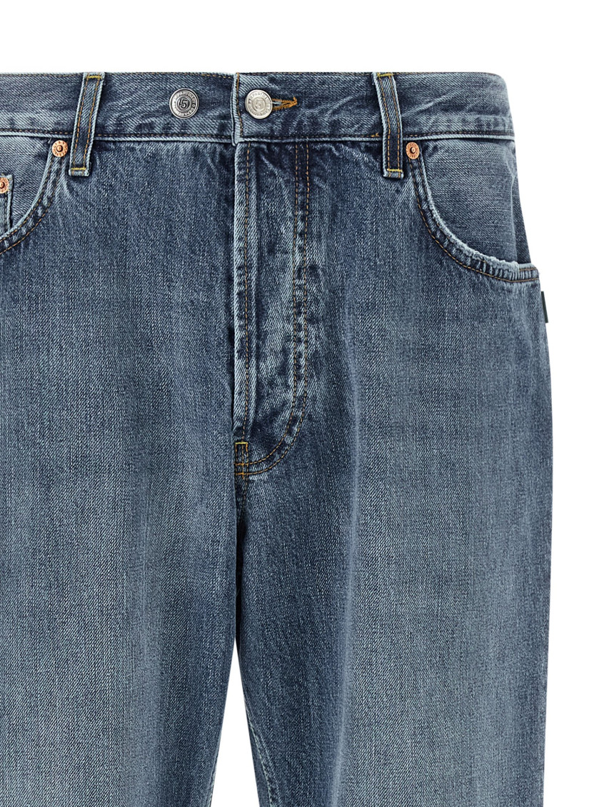 Blue Tapered Mid Rise Jeans