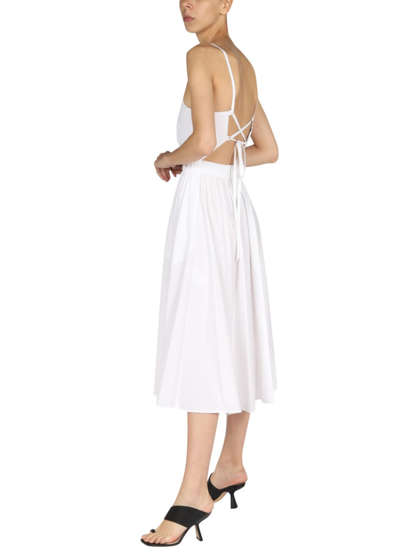 White Square Neck Midi Dress