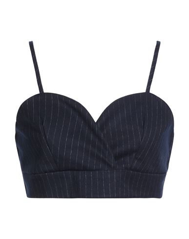 Woman Top Navy Size M Polyester, Viscose, Elastane