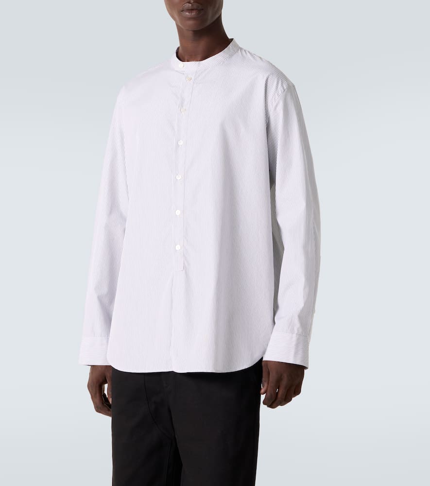 X Aaron Levine Nick striped cotton shirt