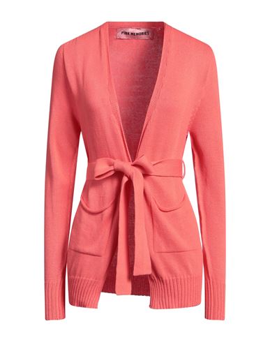 Pink Memories Woman Cardigan Coral Size 8 Cotton