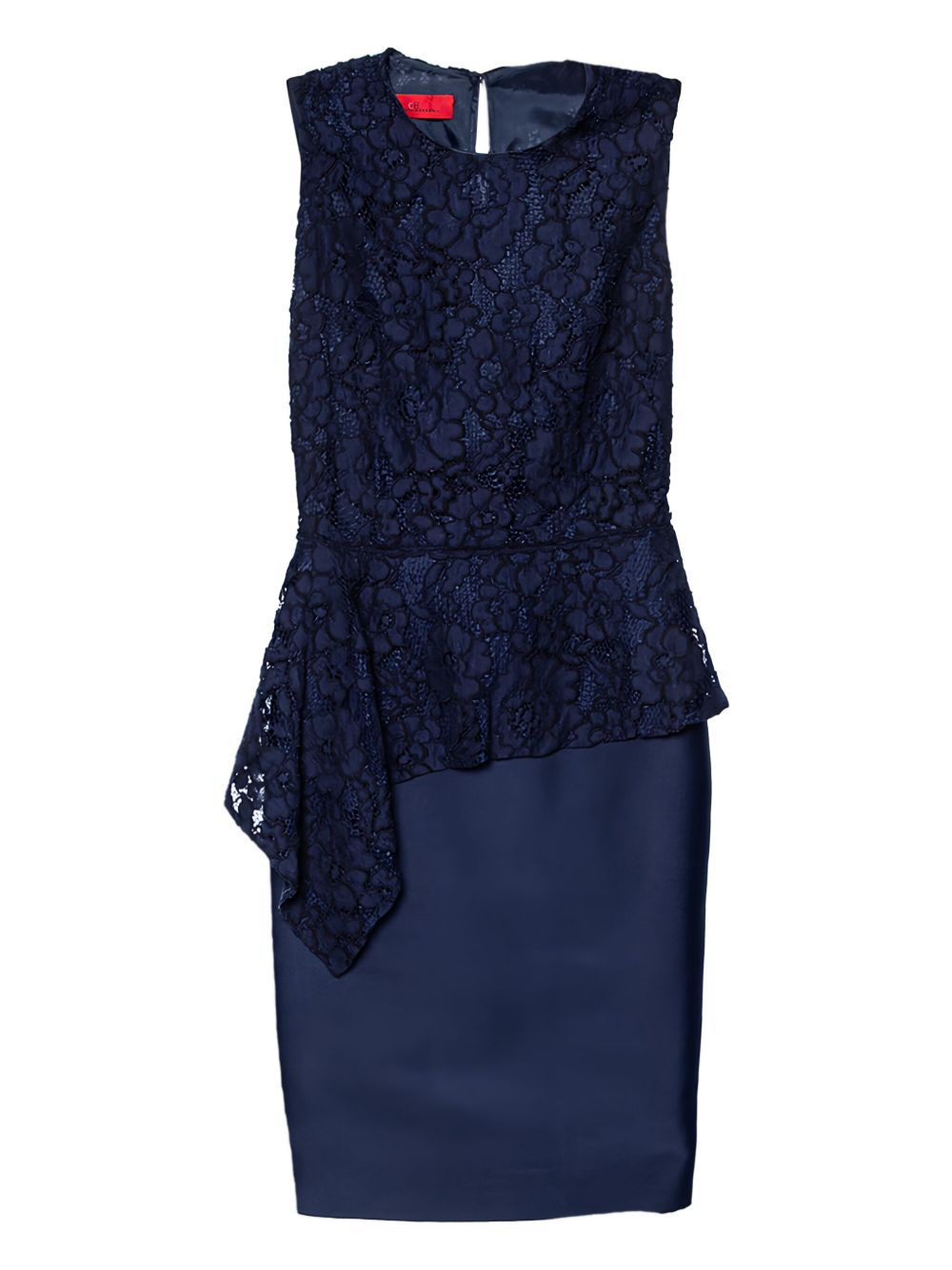 Peplum lace midi dress - Blue