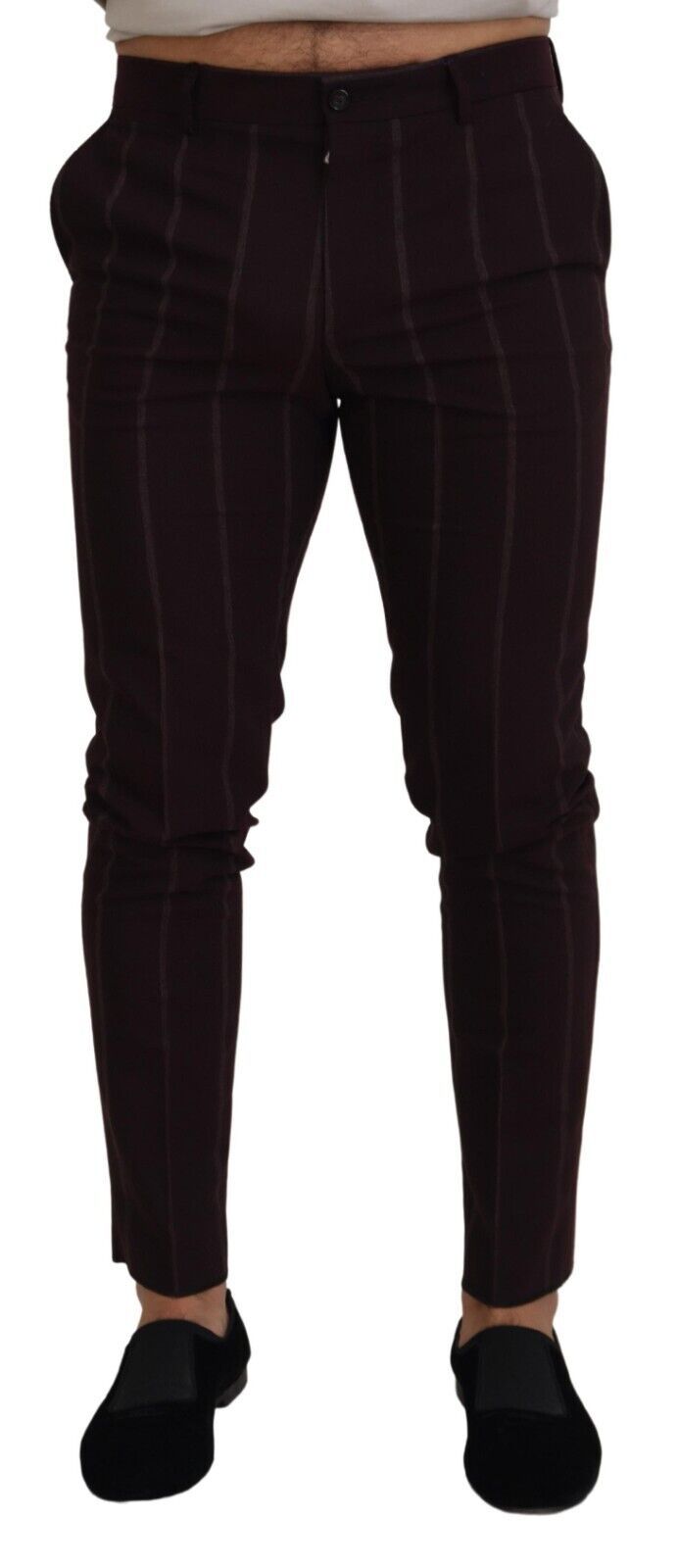 Striped Wool Trousers — Brown
