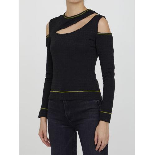 Cut-out detail top - Black