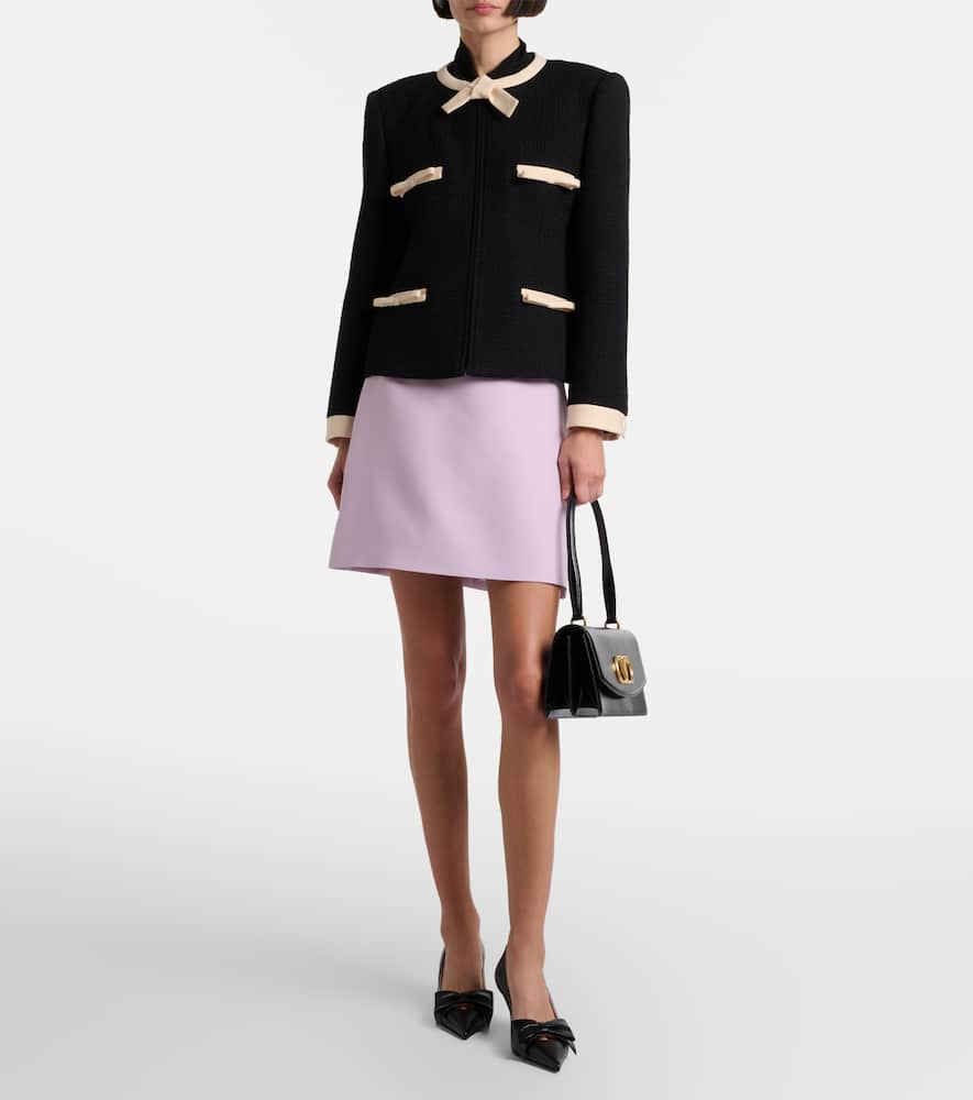 Wool and silk Crepe Couture miniskirt