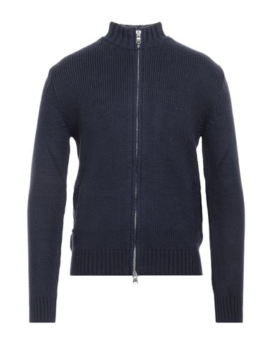 Man Cardigan Navy Size 42 Cotton, Polyester