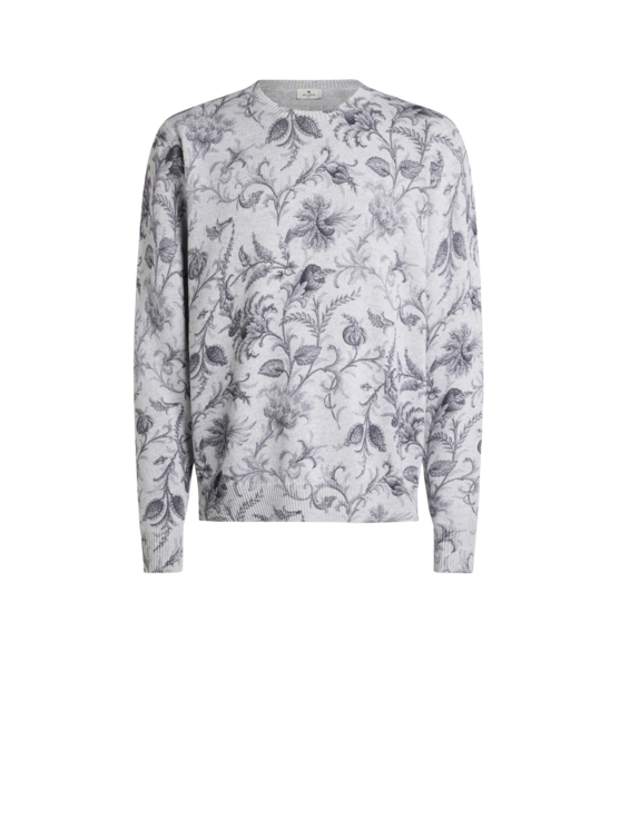 Cotton-blend Sweater With Floral Motif