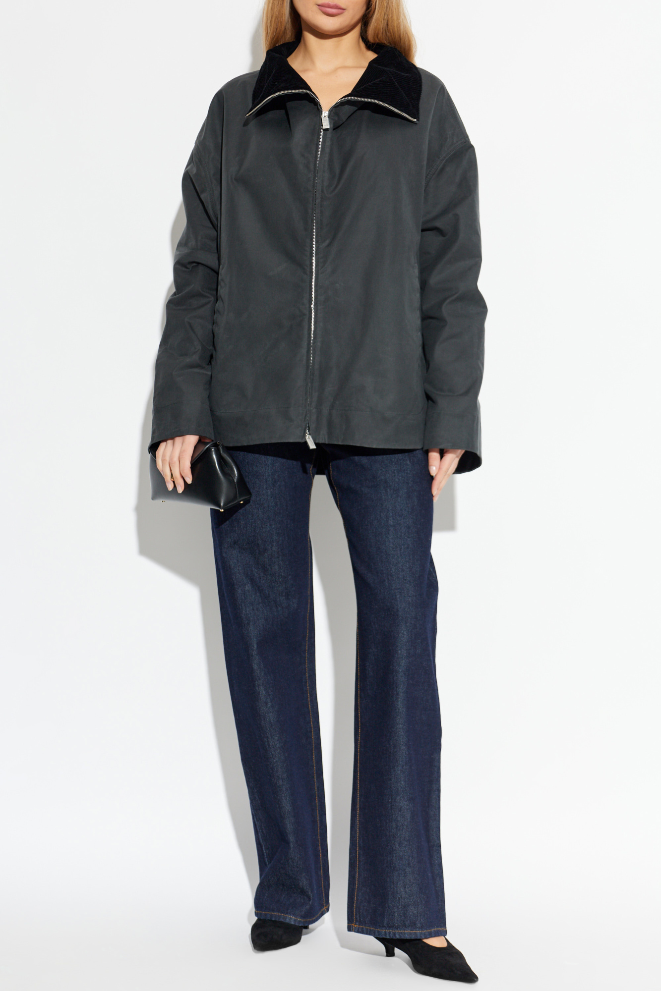 Jacket With Stand-up Collar, Women's, Grey