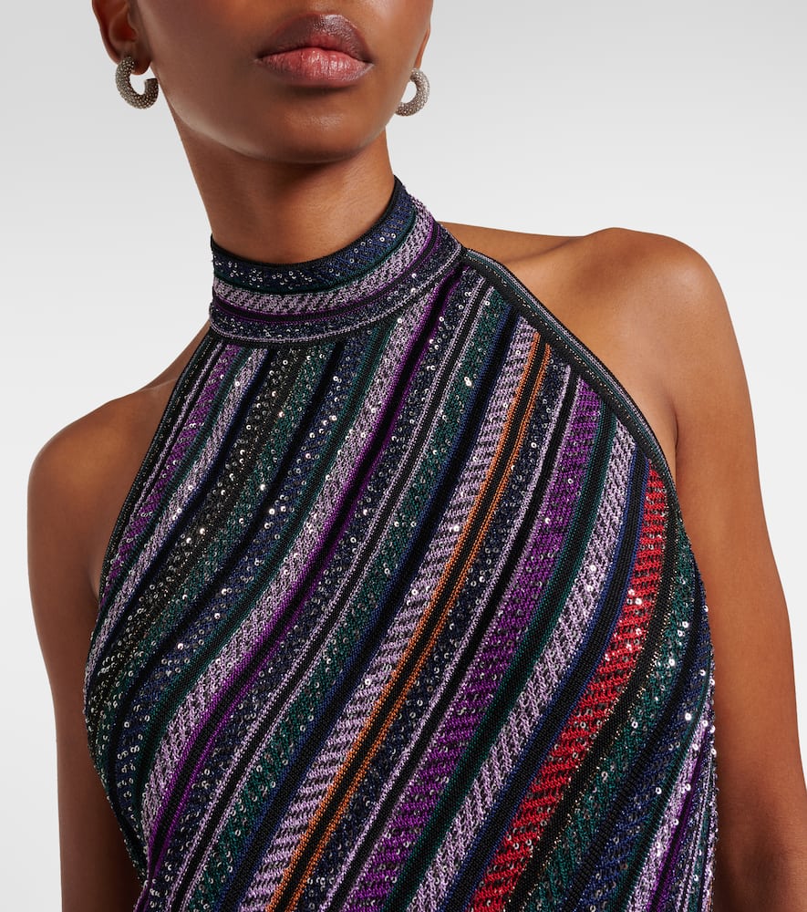 Sequined striped gown