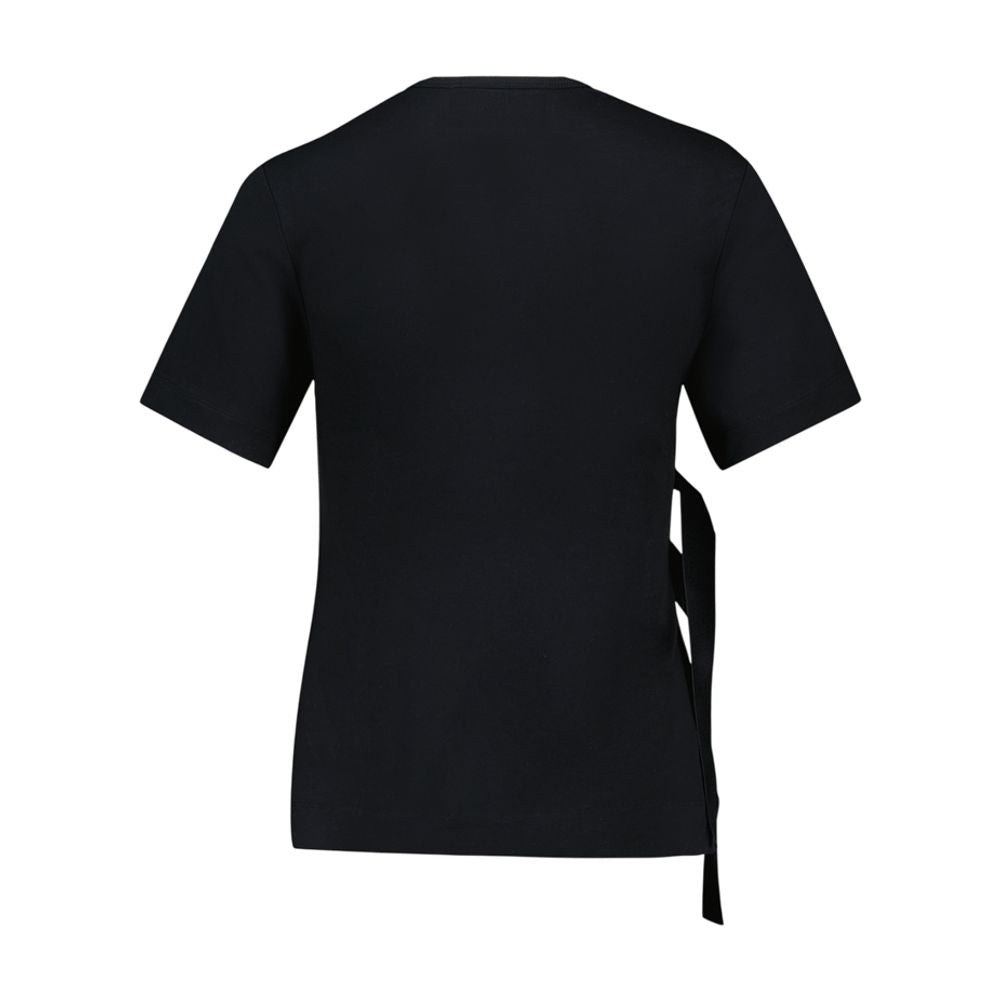 Bow Sash Detail T-Shirt — Black