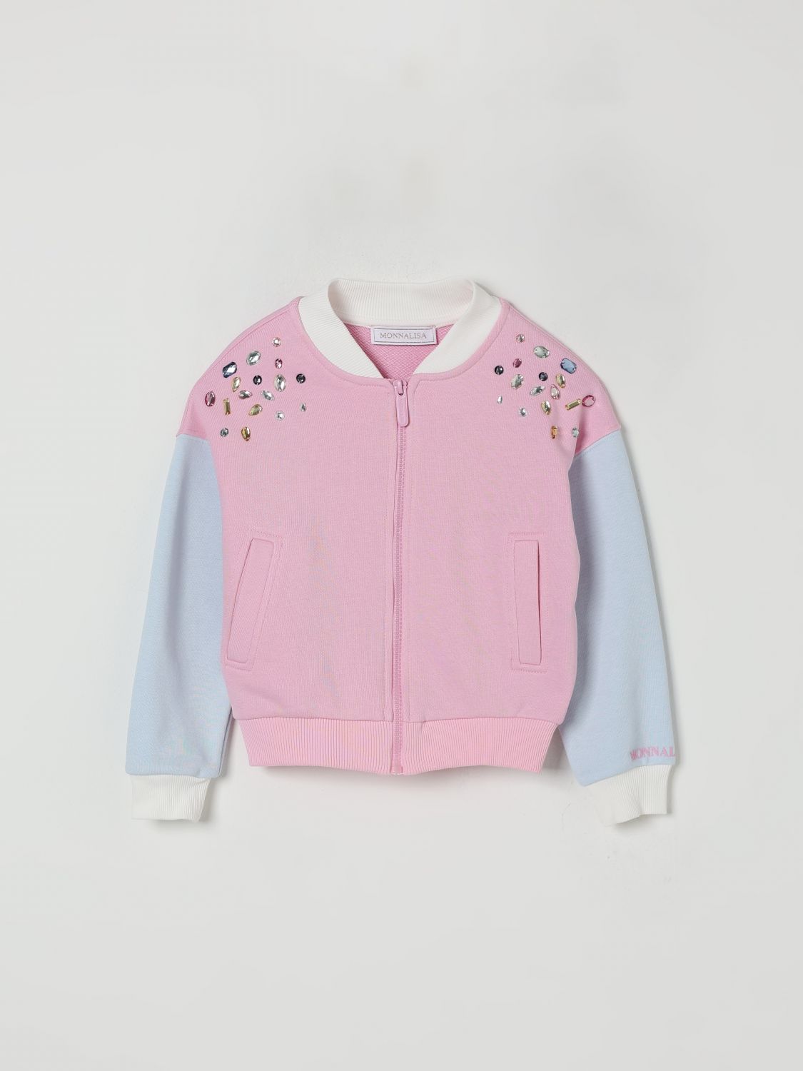 Jewel-embellished bomber jacket - Pink