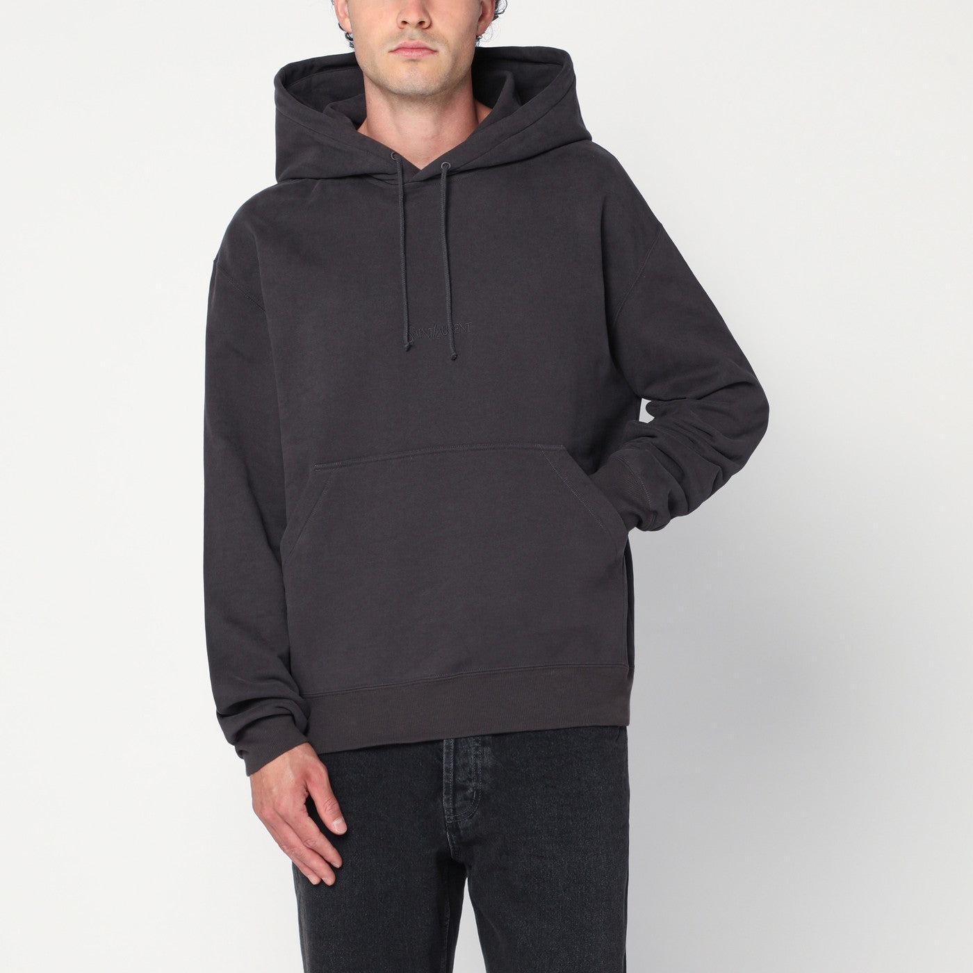 Gray hoodie with logo
