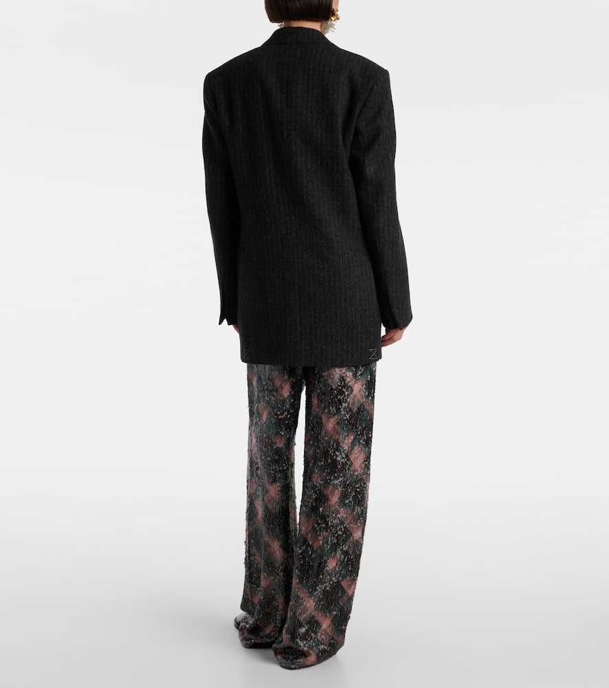 Pinstripe wool blazer