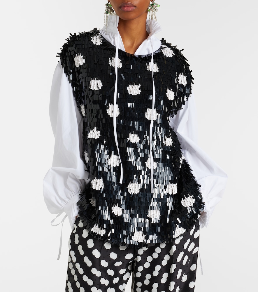 Cuzco sequined silk top