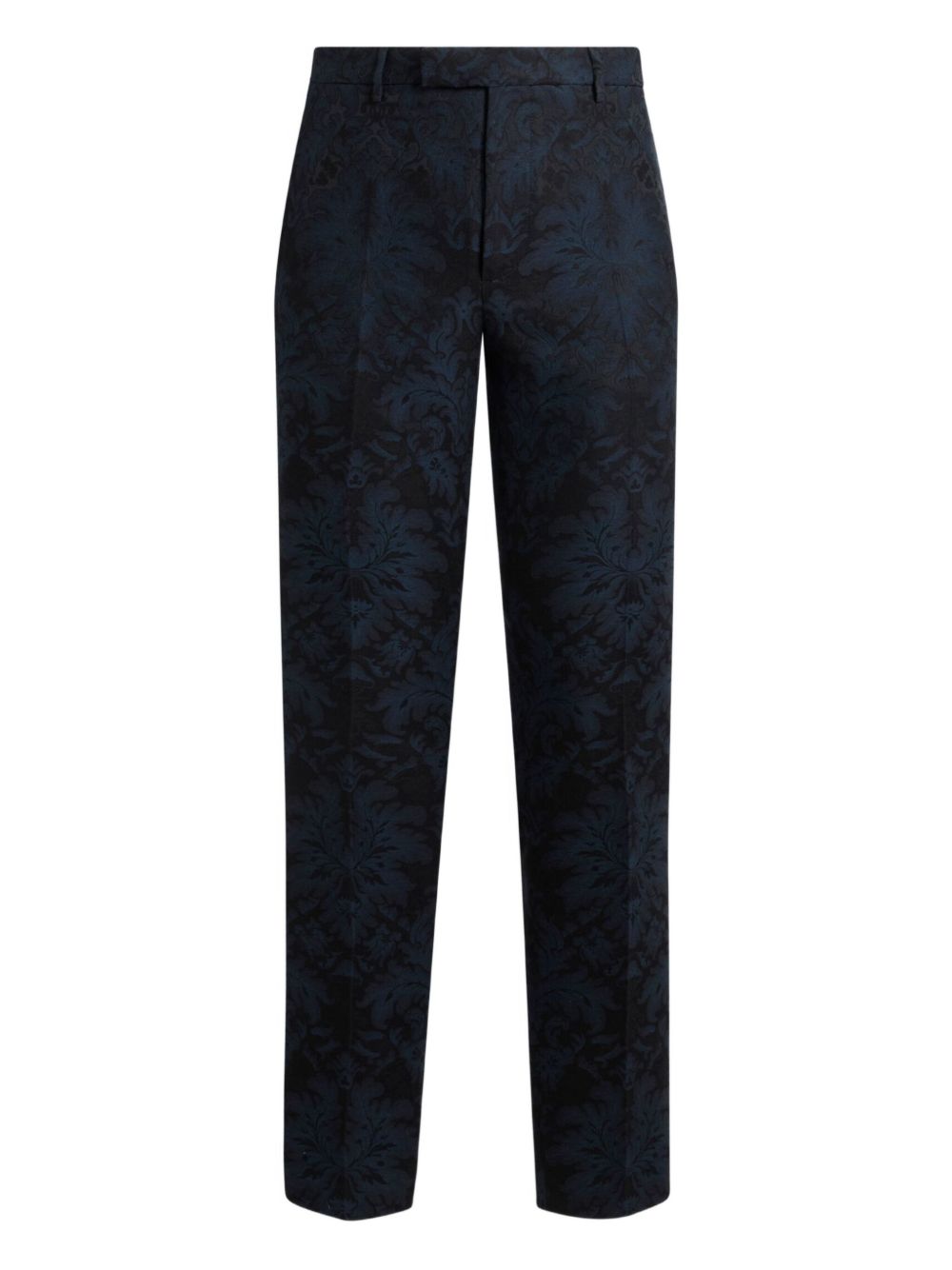 Floral-jacquard trousers - Blue