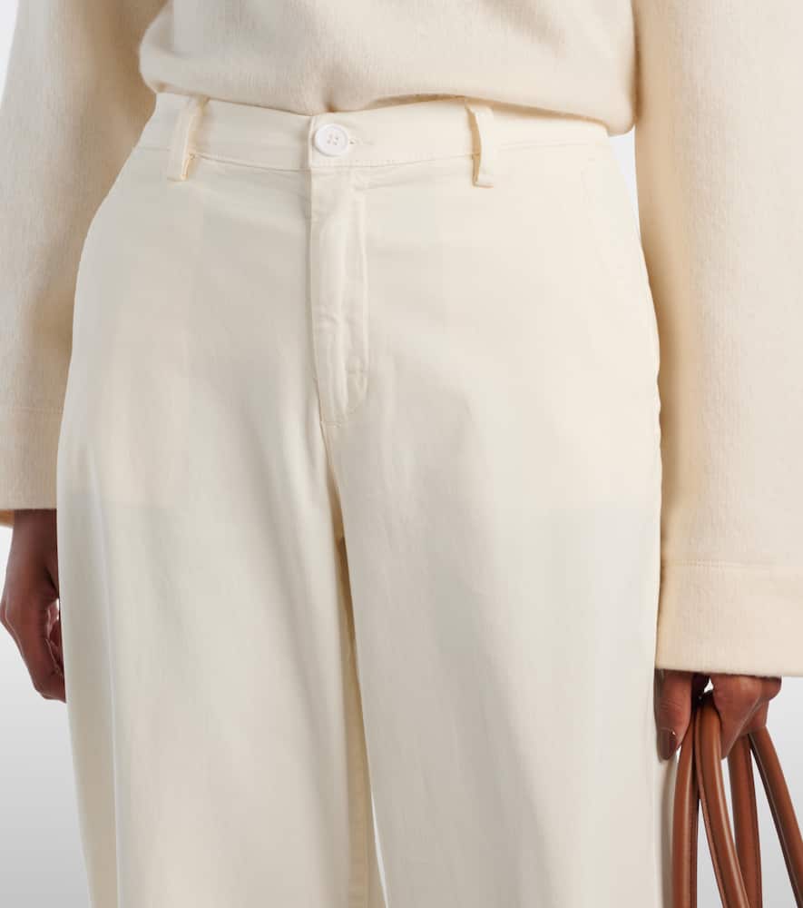 Caden cotton-blend twill wide-leg pants