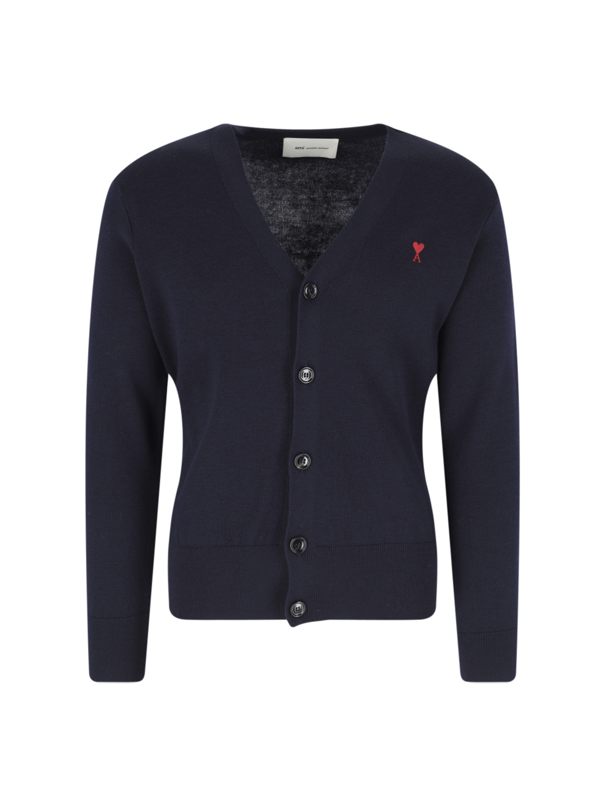 Ami Paris - heart cardigan with ribbed cuffs and he