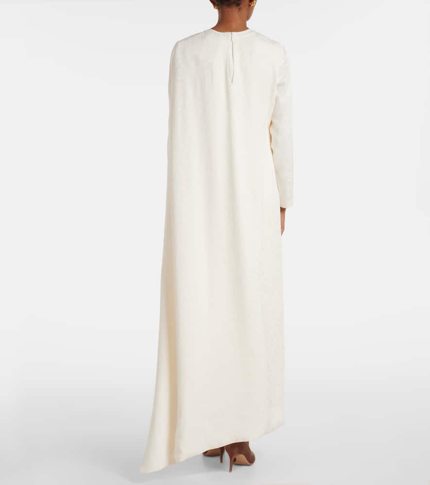 Felice caped jacquard midi dress