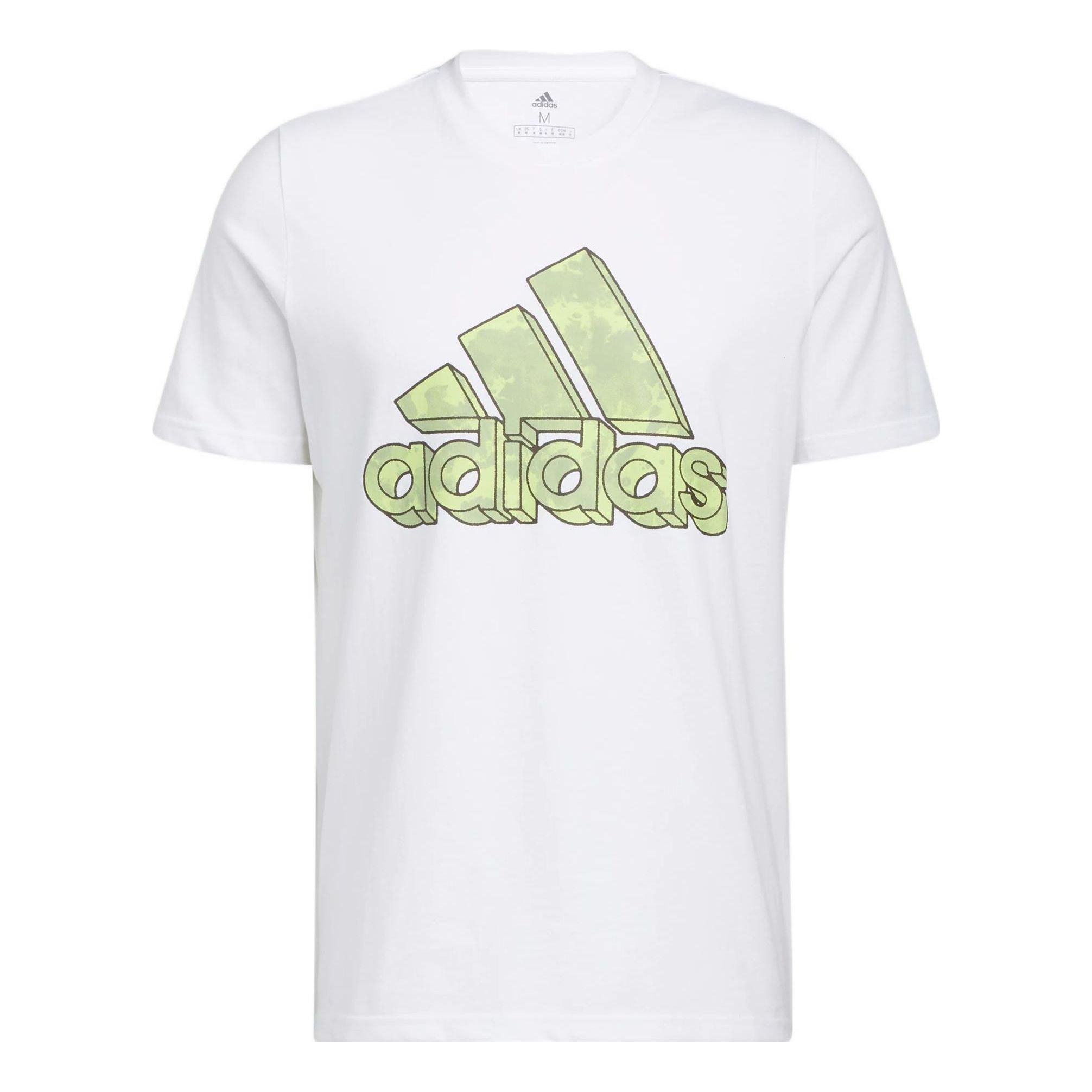 Men's Alphabet Logo Sports Round Neck Pullover Short Sleeve White T-Shirt