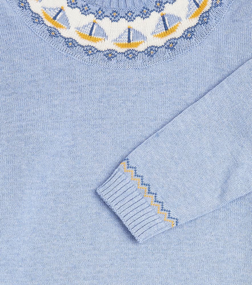 Intarsia cotton sweatshirt