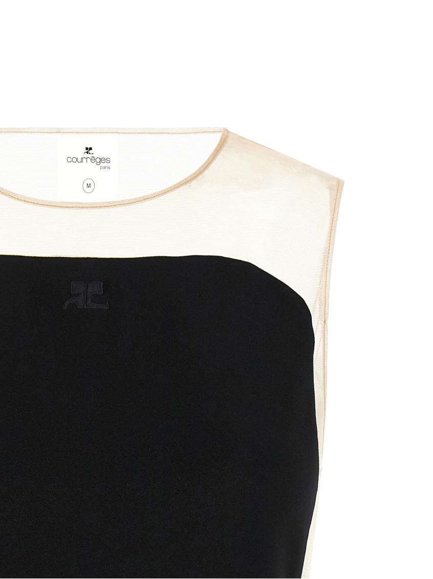Courrèges - sunshiel bodysuit contrast panels sheer design