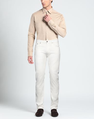 Barmas Man Pants White Size 33 Cotton, Elastane