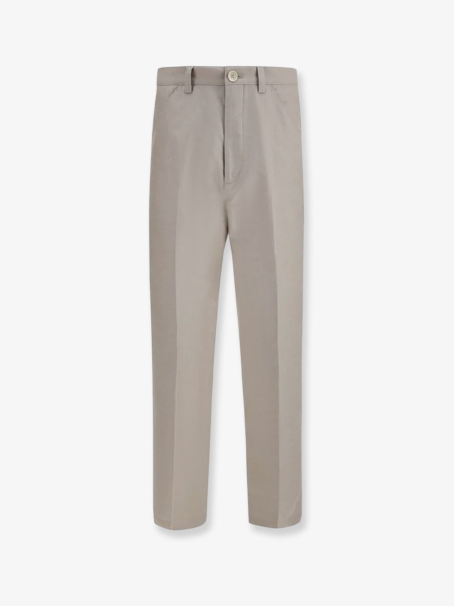 Cotton-Linen Trousers — Beige