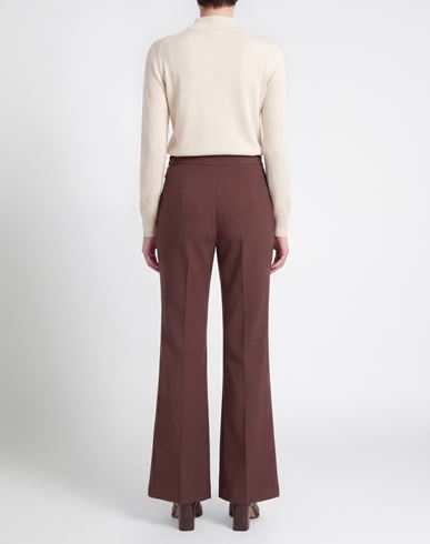 Woman Pants Chocolate brown Size 10 Polyester, Elastane