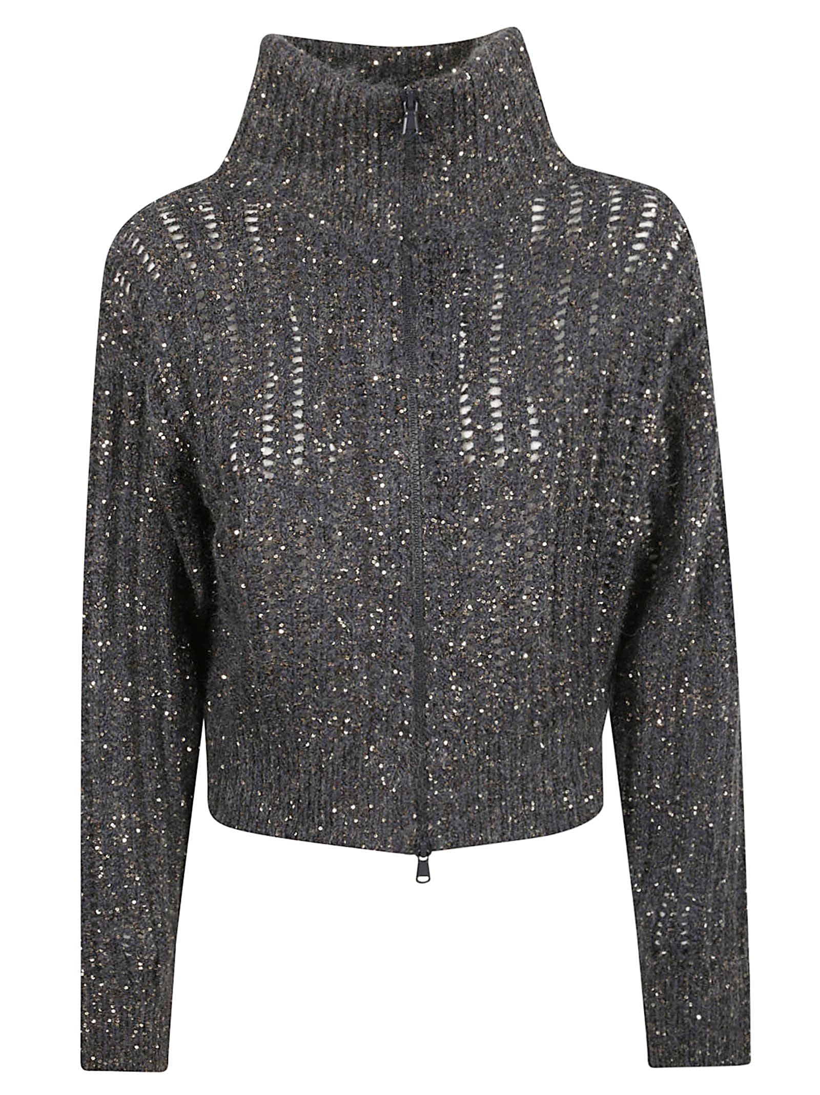 Dazzling ribbed cardigan - Grey