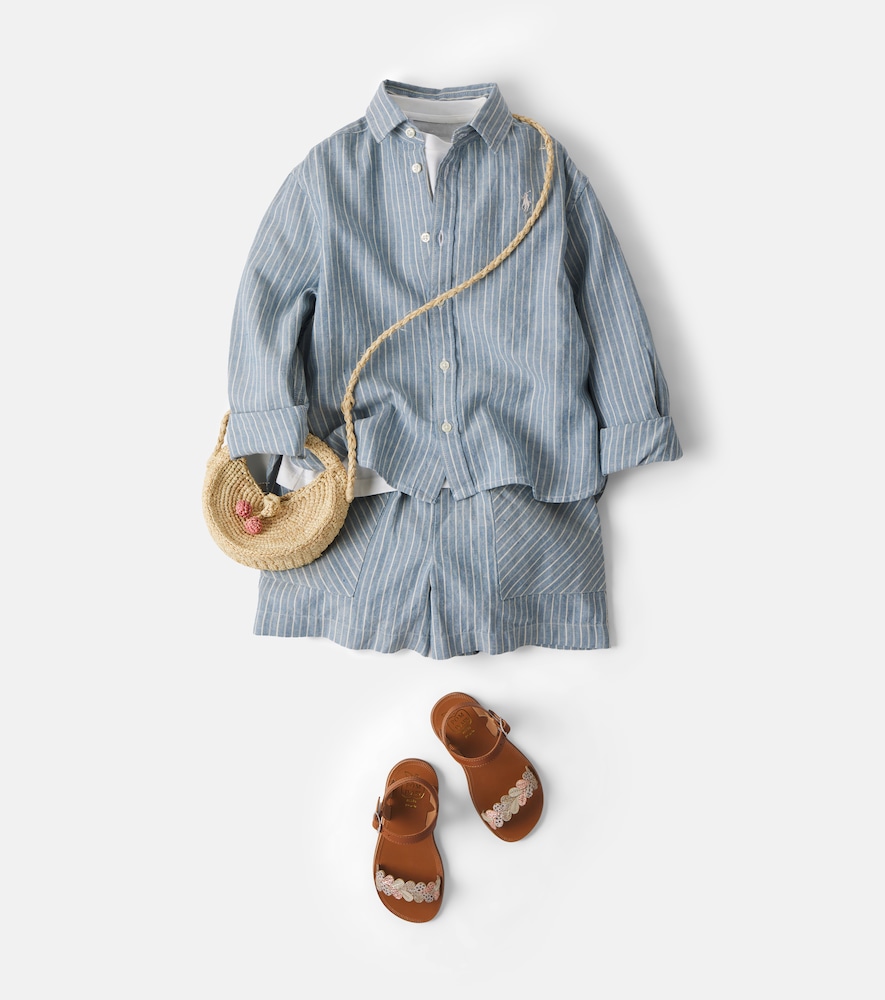 Linen and cotton shorts