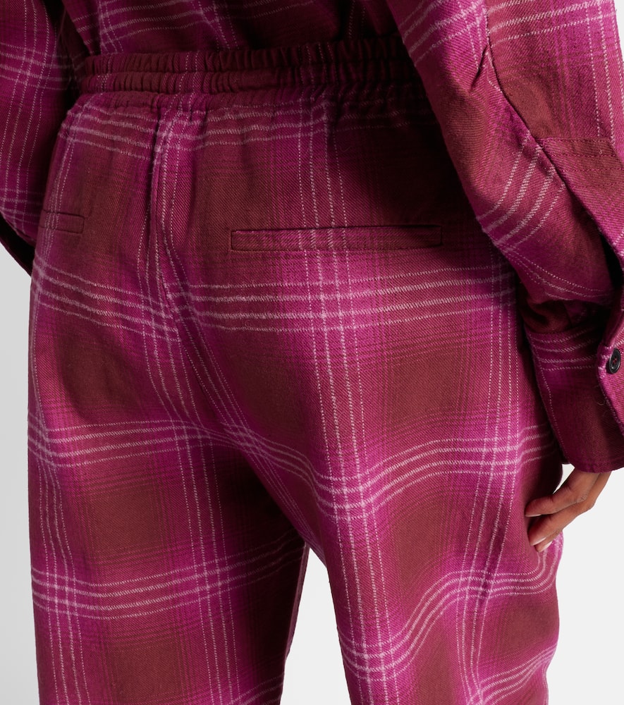 Checked cotton flannel sweatpants